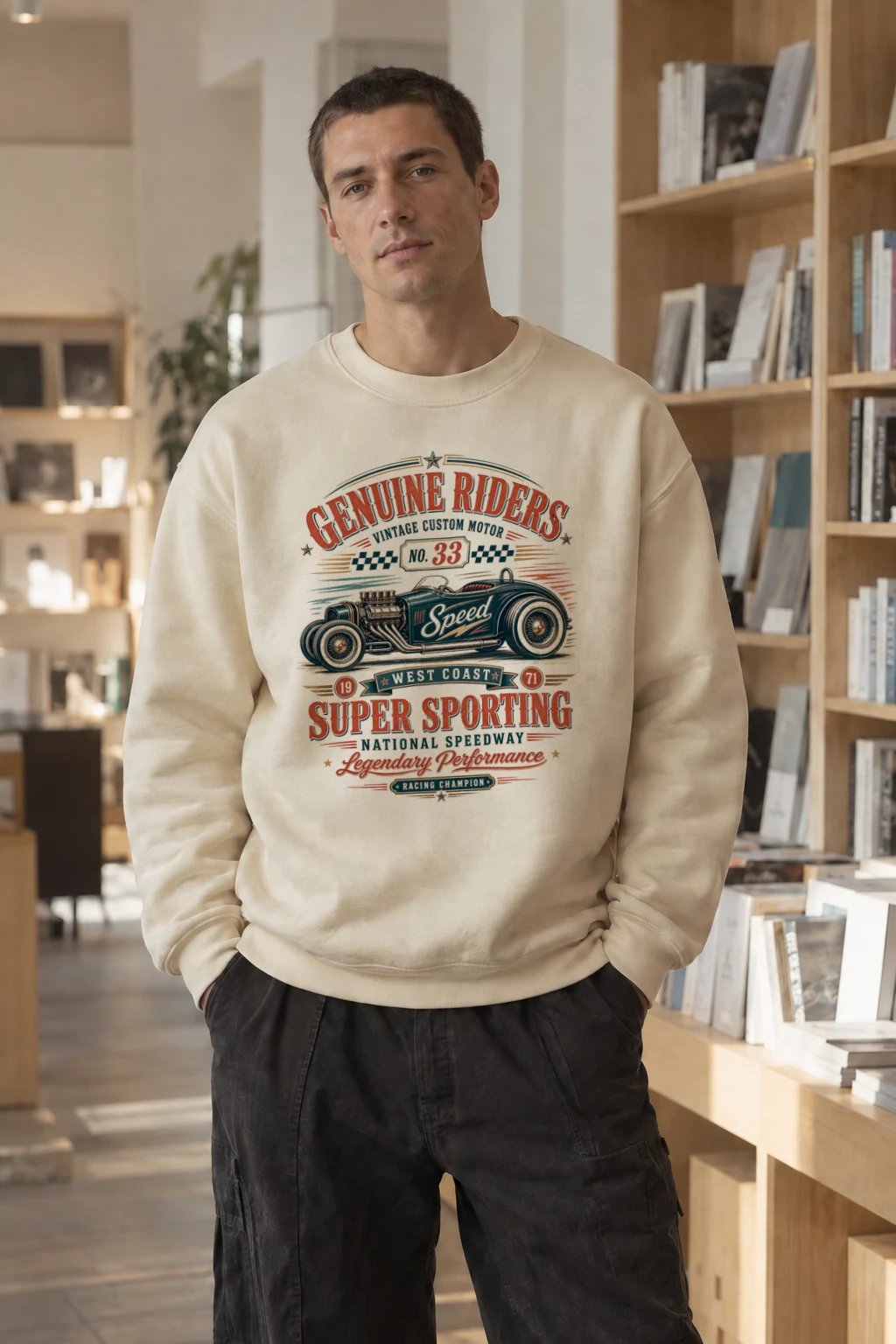 "Genuine Riders" Unisex Sponge Fleece Crewneck Sweatshirt | Bella + Canvas 3901