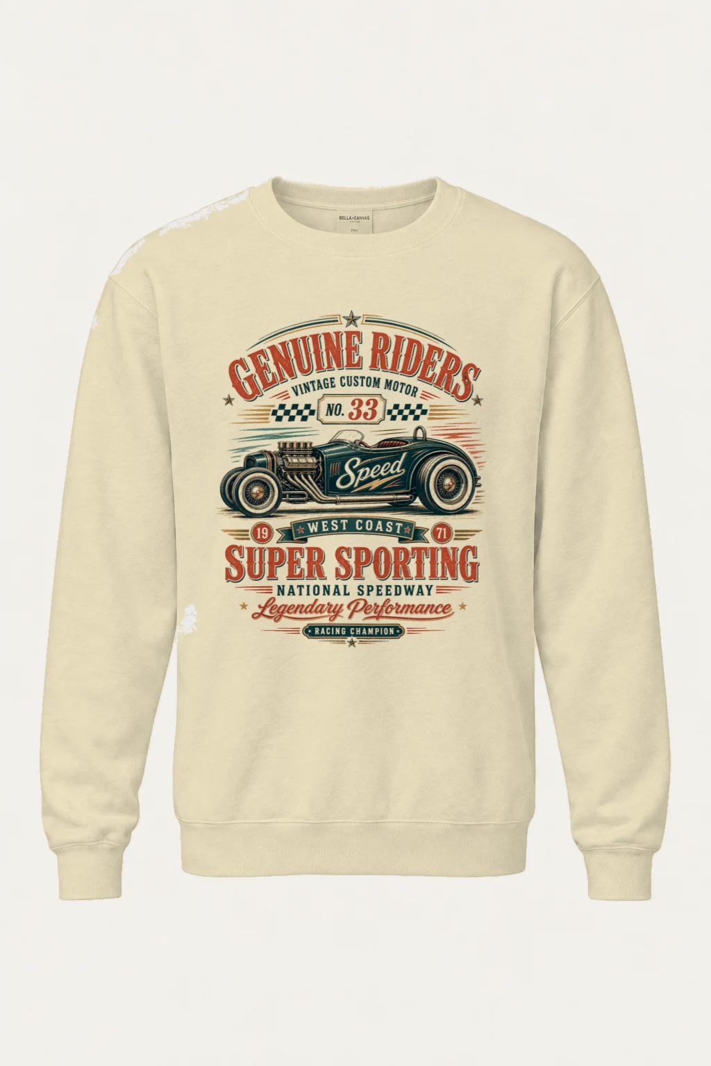 "Genuine Riders" Unisex Sponge Fleece Crewneck Sweatshirt | Bella + Canvas 3901