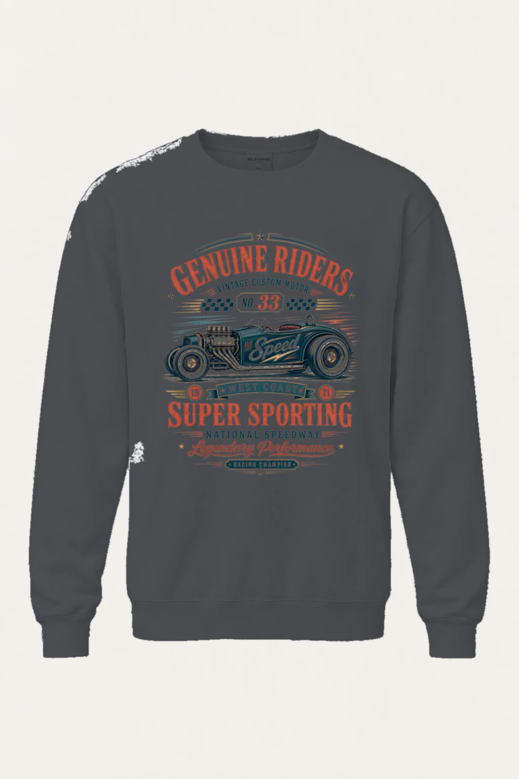 "Genuine Riders" Unisex Sponge Fleece Crewneck Sweatshirt | Bella + Canvas 3901