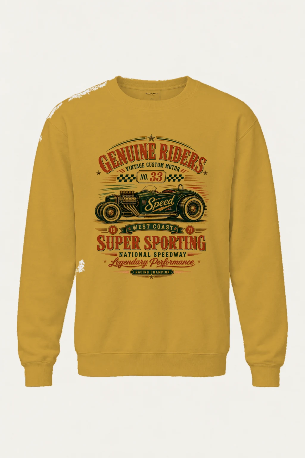"Genuine Riders" Unisex Sponge Fleece Crewneck Sweatshirt | Bella + Canvas 3901