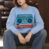 "Blue Boombox Get Action" Heavy Blend Unisex Crewneck Sweatshirt