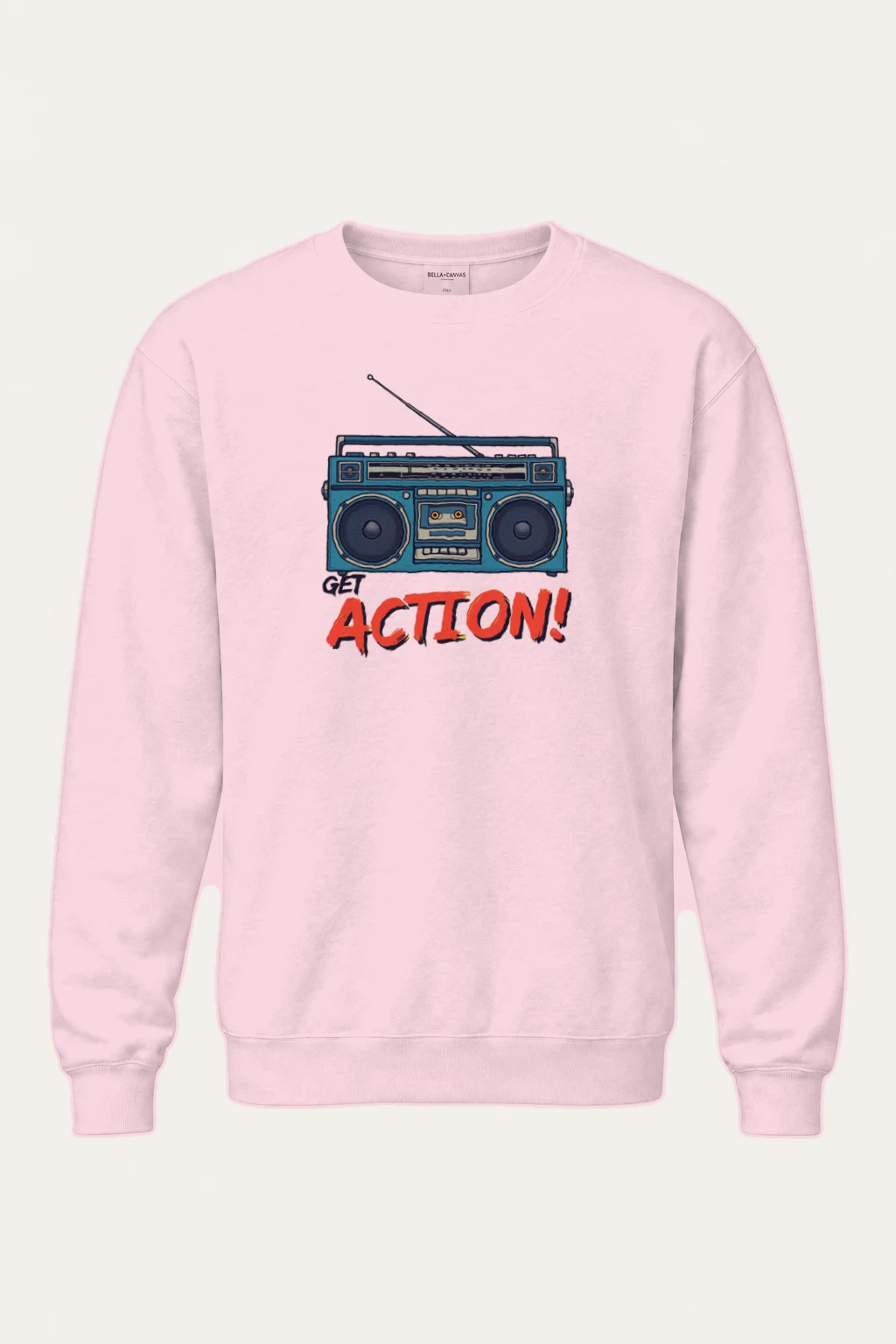"Get Action Boombox" Heavy Blend Unisex Crewneck Sweatshirt | Gildan 18000