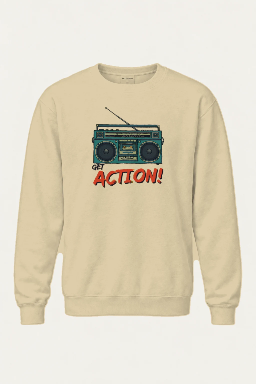 "Get Action Boombox" Heavy Blend Unisex Crewneck Sweatshirt | Gildan 18000