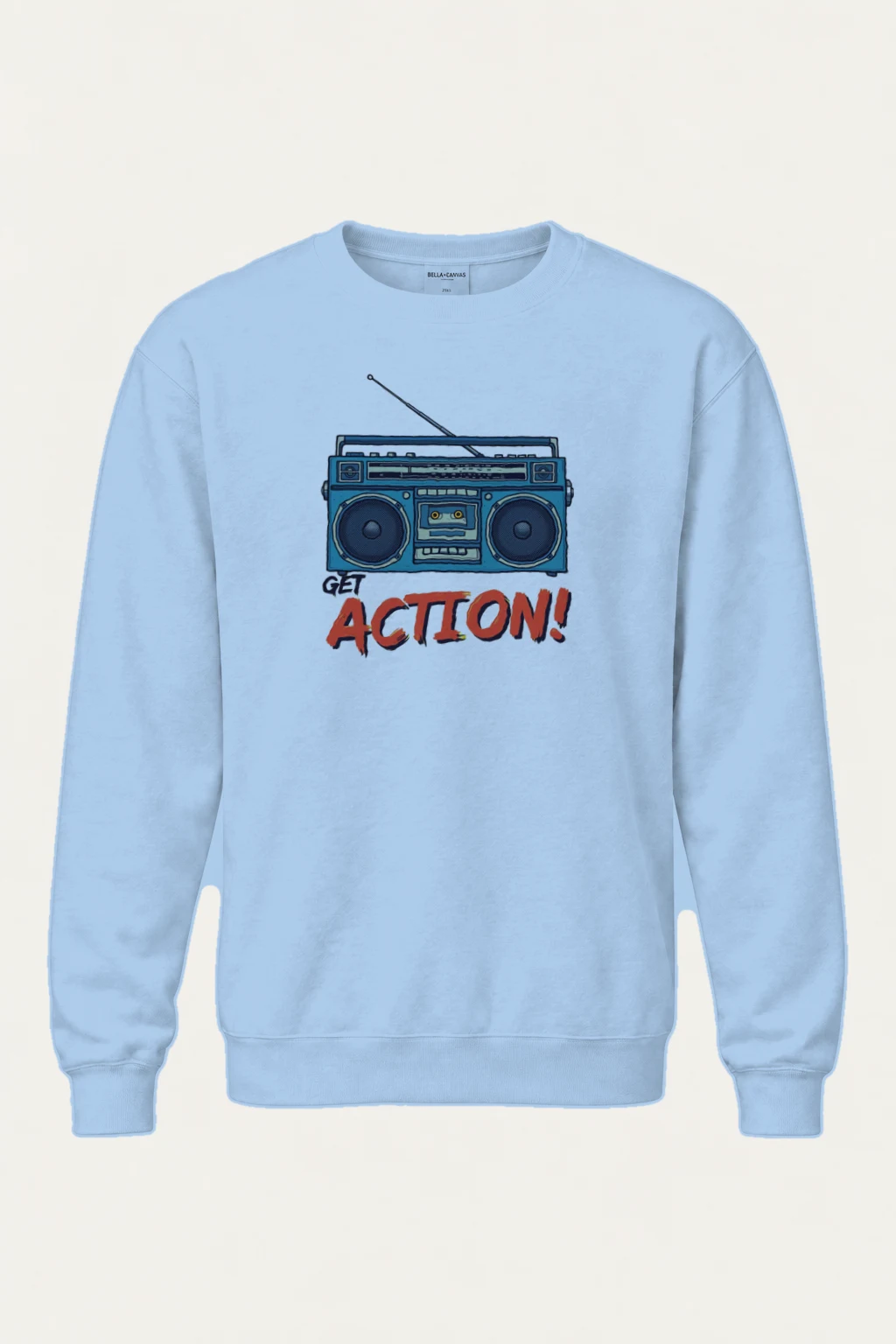"Get Action Boombox" Heavy Blend Unisex Crewneck Sweatshirt | Gildan 18000