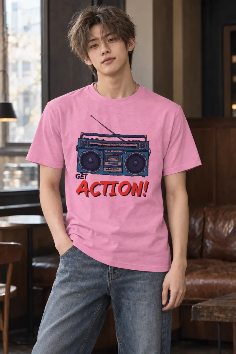 "Get Action Boombox" Heavyweight Unisex Crewneck T-shirt