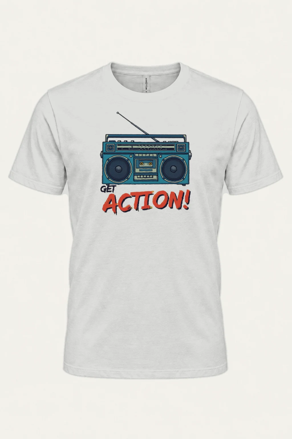 "Get Action Boombox" Heavyweight Unisex Crewneck T-shirt | Gildan 5000