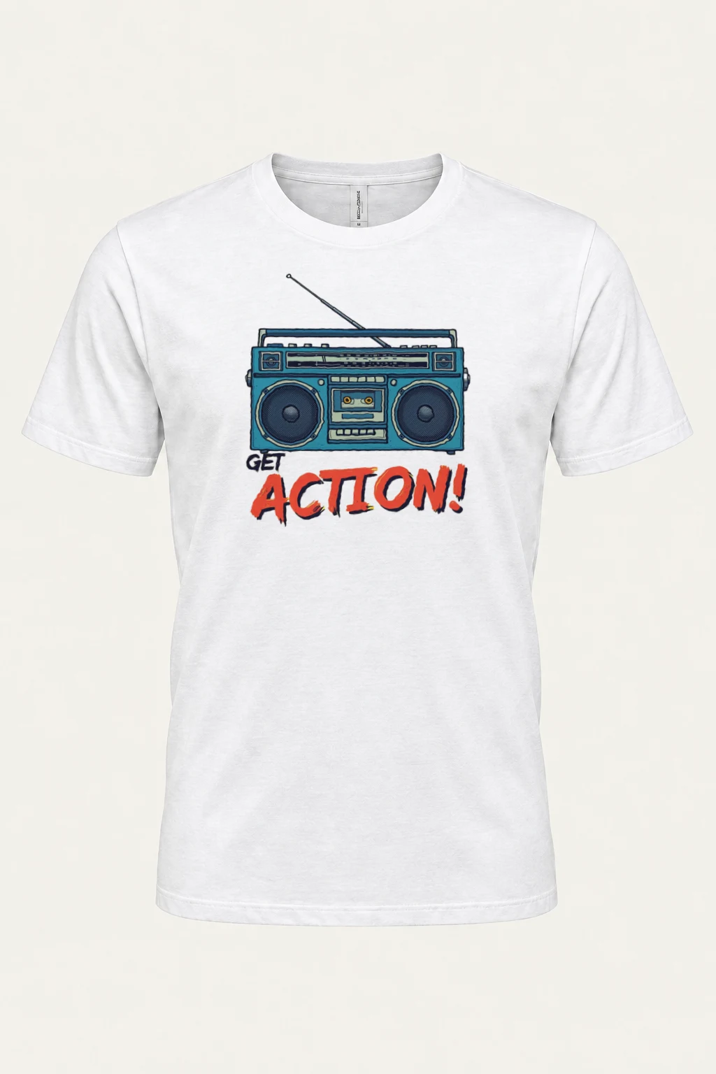 "Get Action Boombox" Heavyweight Unisex Crewneck T-shirt | Gildan 5000