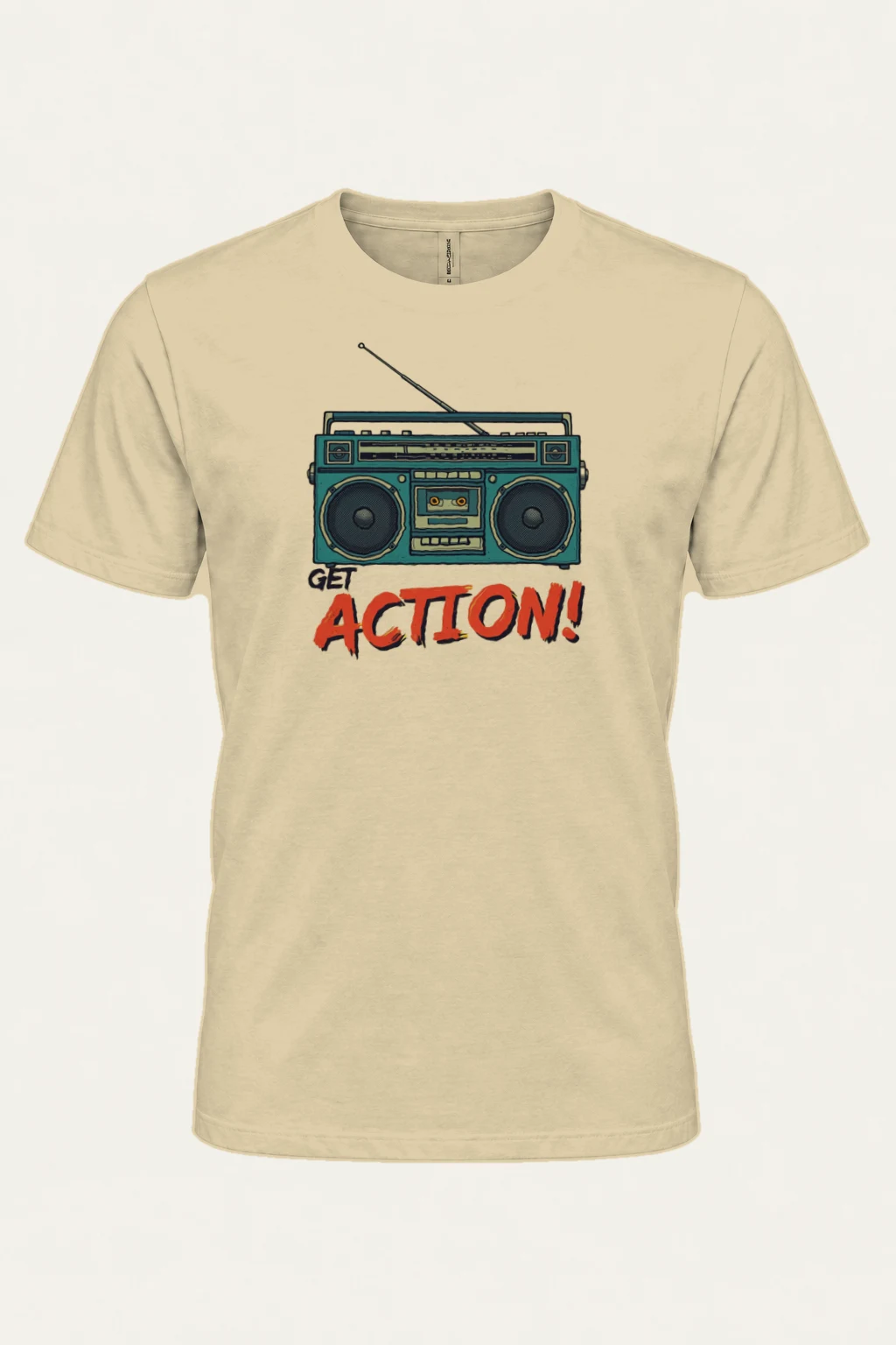 "Get Action Boombox" Heavyweight Unisex Crewneck T-shirt | Gildan 5000