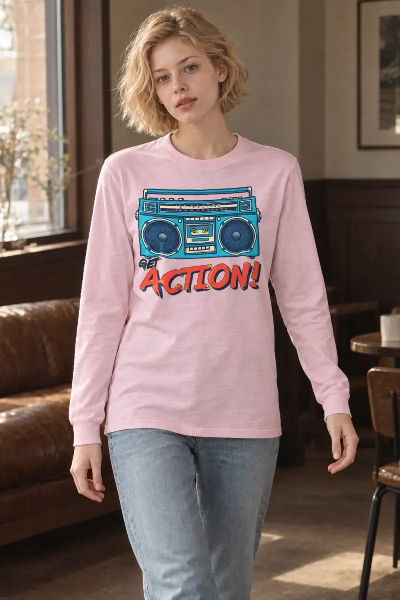 "Get Action Boombox" Unisex Longsleeve T-shirt