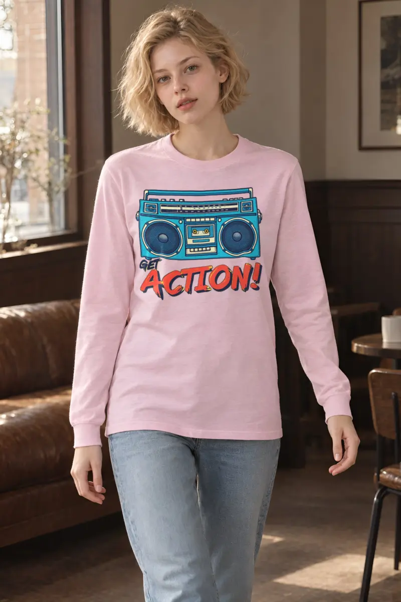 "Get Action Boombox" Unisex Longsleeve T-shirt