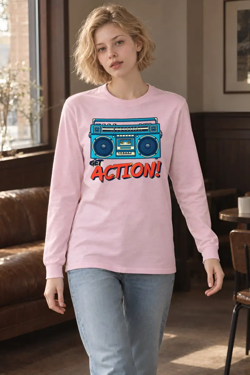 "Get Action Boombox" Unisex Longsleeve T-shirt