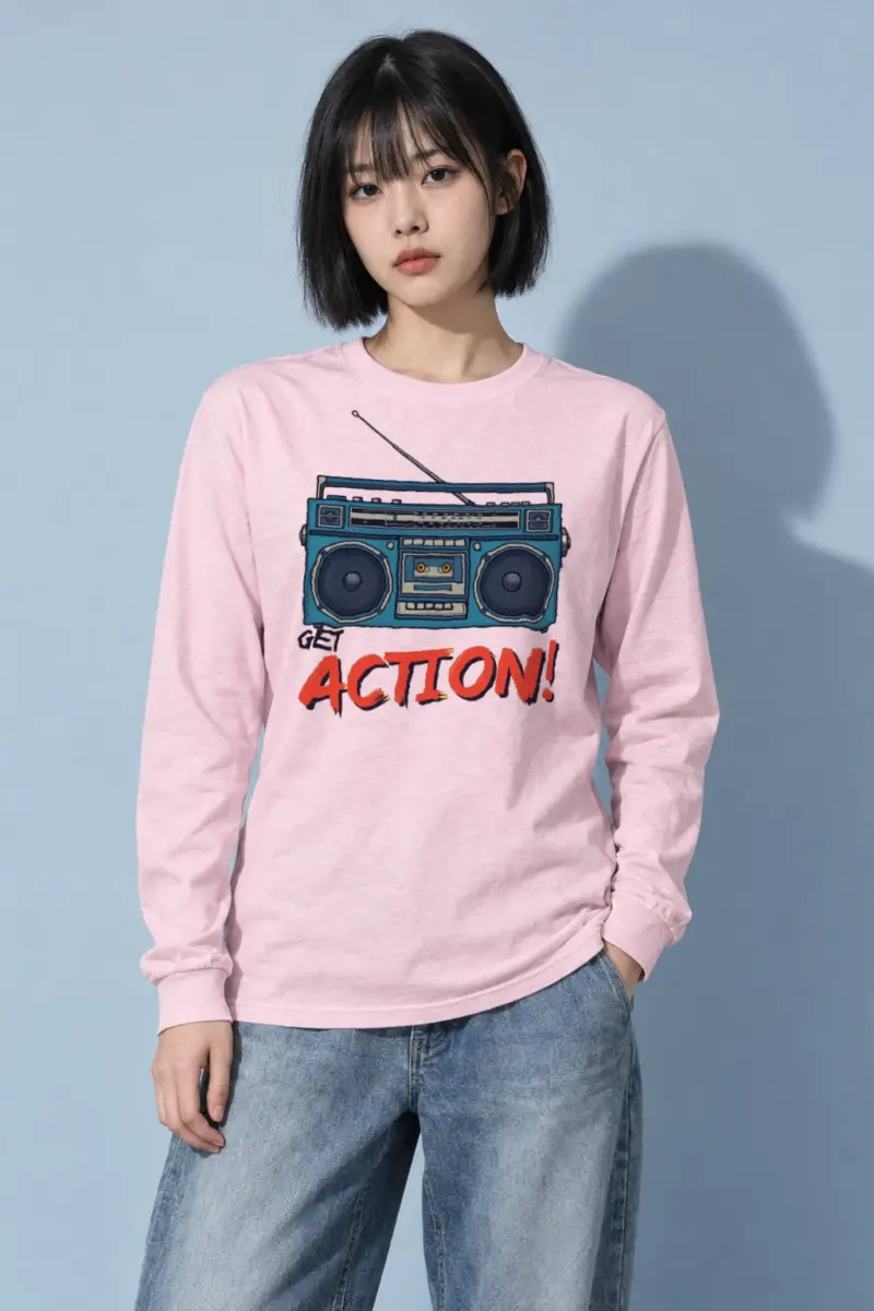 "Get Action Boombox" Unisex Longsleeve T-shirt