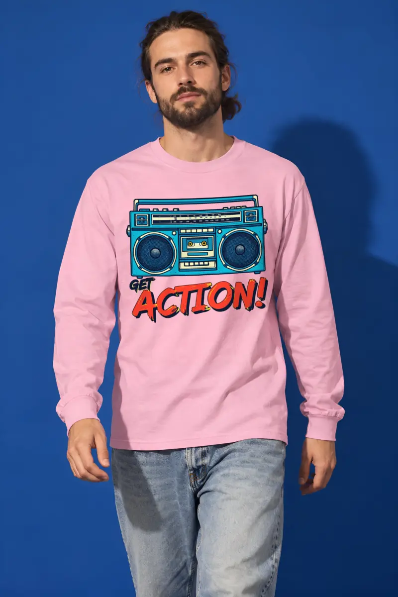 "Get Action Boombox" Unisex Longsleeve T-shirt