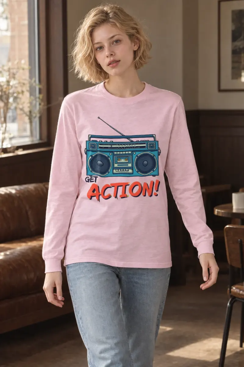 "Get Action Boombox" Unisex Longsleeve T-shirt