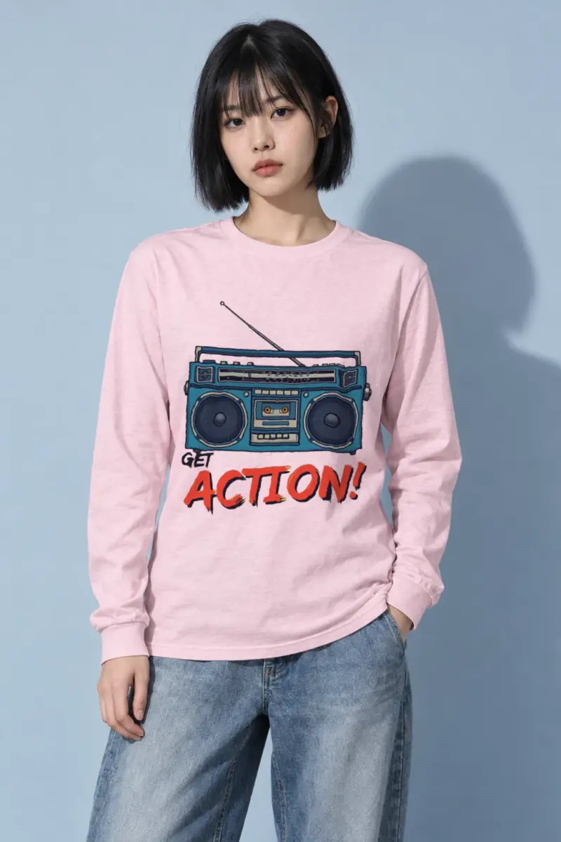 "Get Action Boombox" Unisex Longsleeve T-shirt