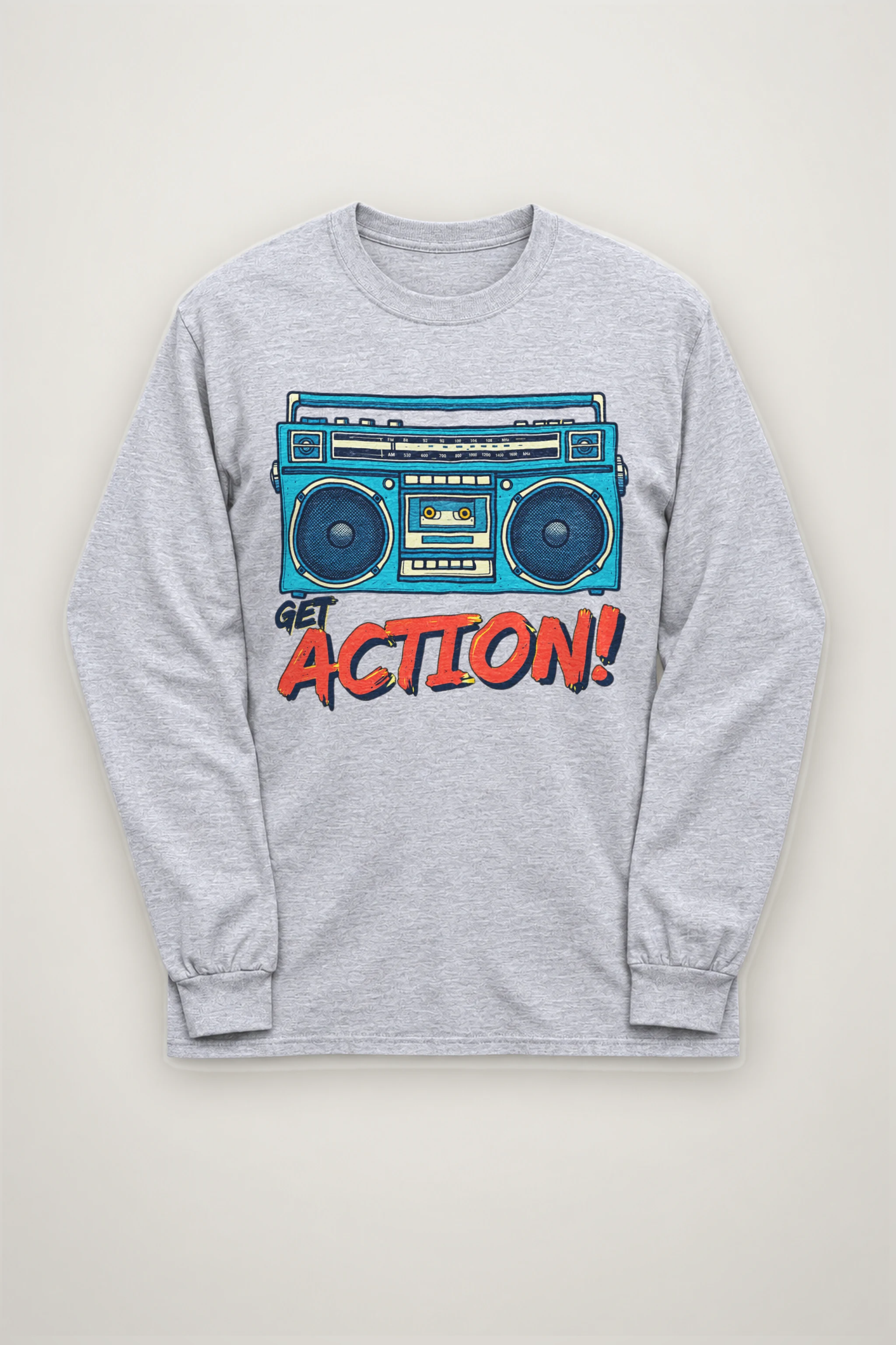 "Get Action Boombox" Unisex Longsleeve T-shirt