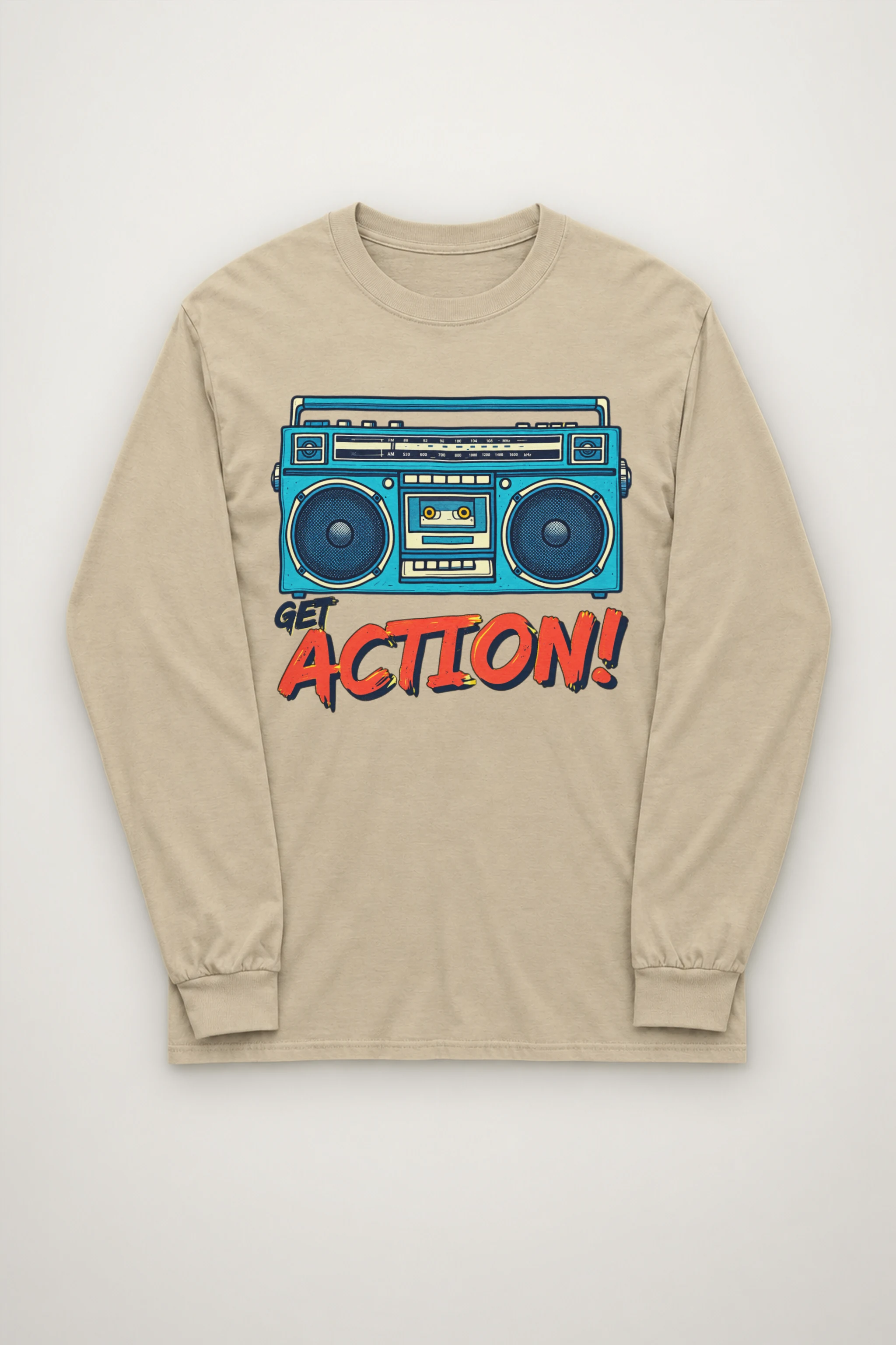 "Get Action Boombox" Unisex Longsleeve T-shirt