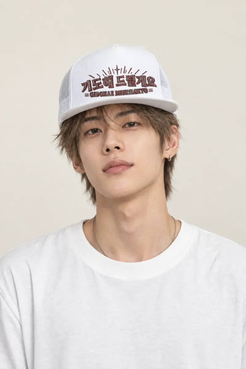 "Gidohae Deurilgeyo" 5 Panel Trucker Cap · Embroidered