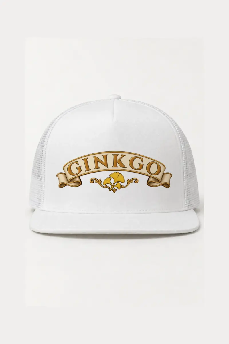 "Ginkgo Banner" 5 Panel Trucker Cap | Yupoong 6006