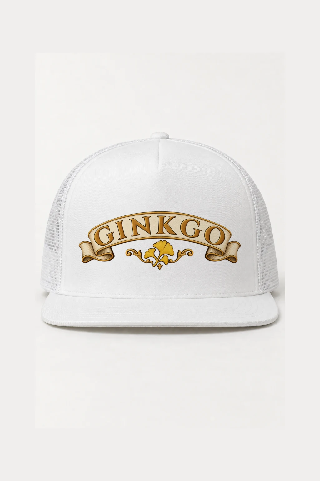 "Ginkgo Banner" 5 Panel Trucker Cap | Yupoong 6006