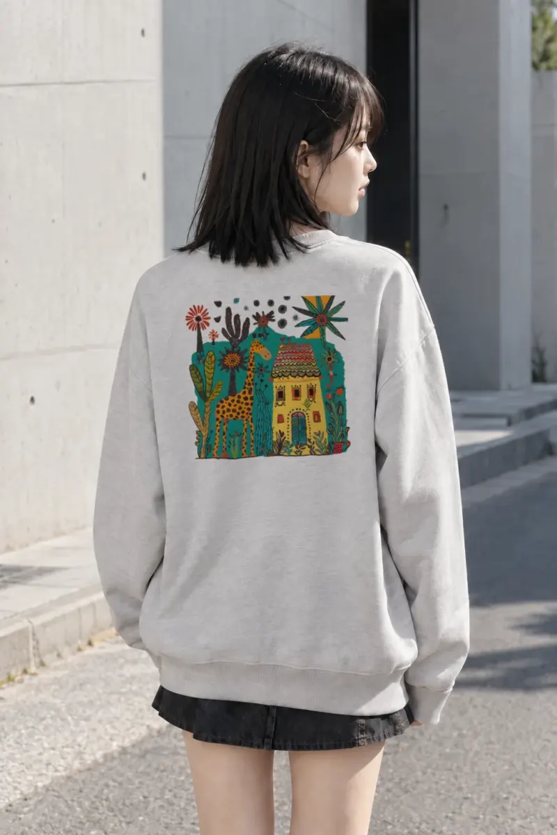 "Giraffe Cottage" Heavy Blend Unisex Crewneck Sweatshirt | Gildan 18000