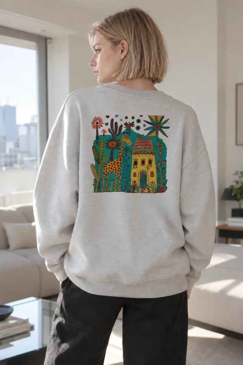 “Giraffe Cottage” Heavy Blend Unisex Crewneck Sweatshirt | Gildan 18000
