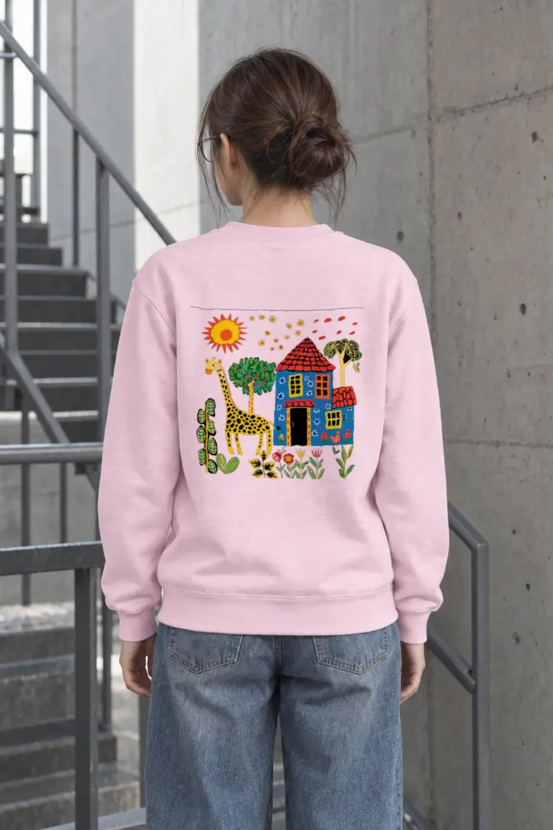 "Giraffe Folk House" Heavy Blend Unisex Crewneck Sweatshirt