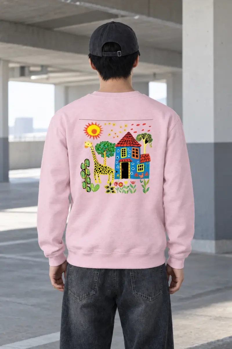 "Giraffe Folk House" Heavy Blend Unisex Crewneck Sweatshirt