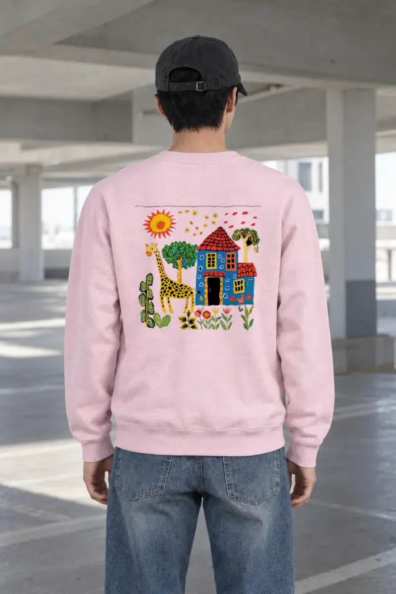 "Giraffe Folk House" Heavy Blend Unisex Crewneck Sweatshirt | Gildan 18000