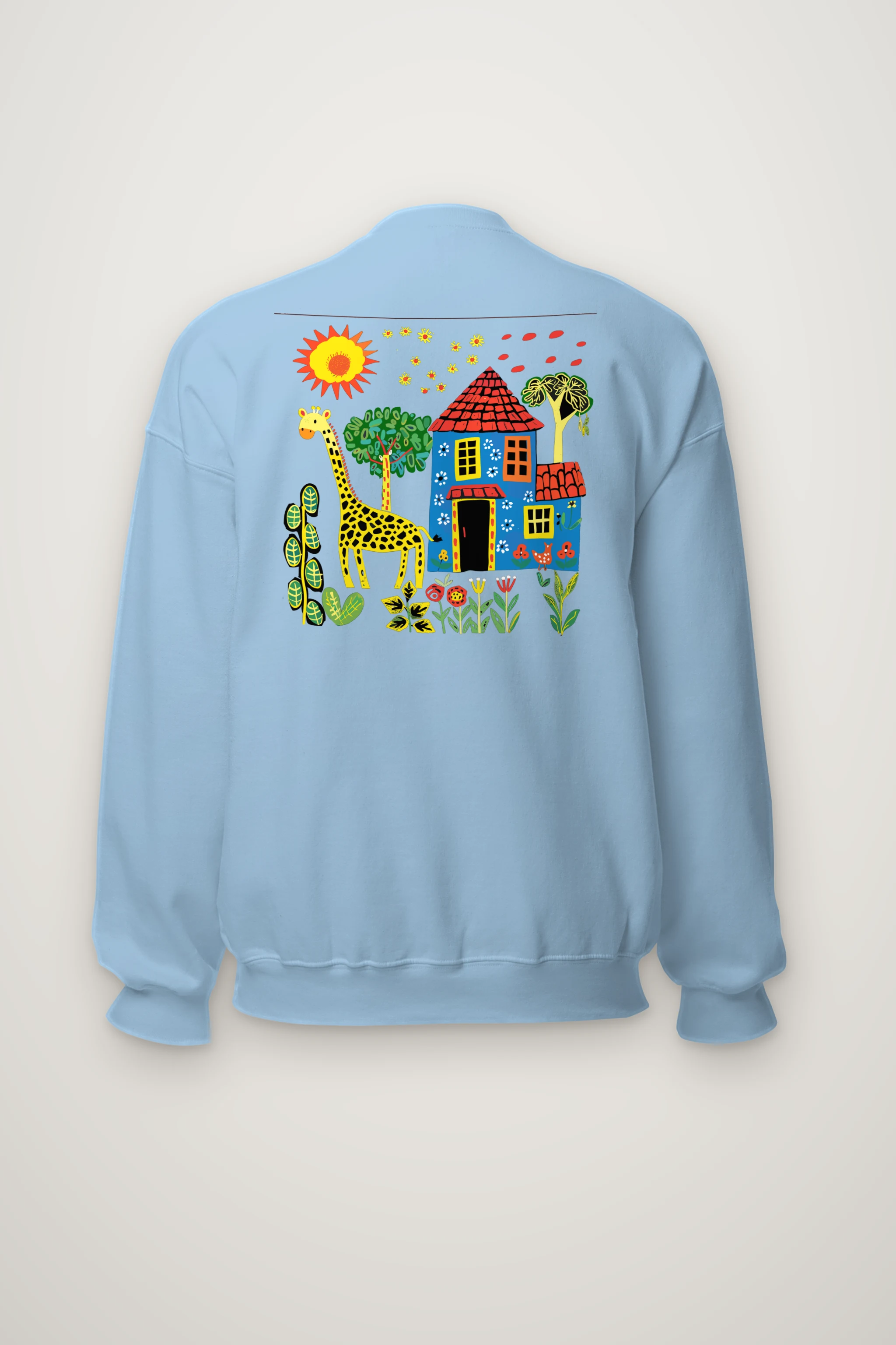 "Giraffe Folk House" Heavy Blend Unisex Crewneck Sweatshirt