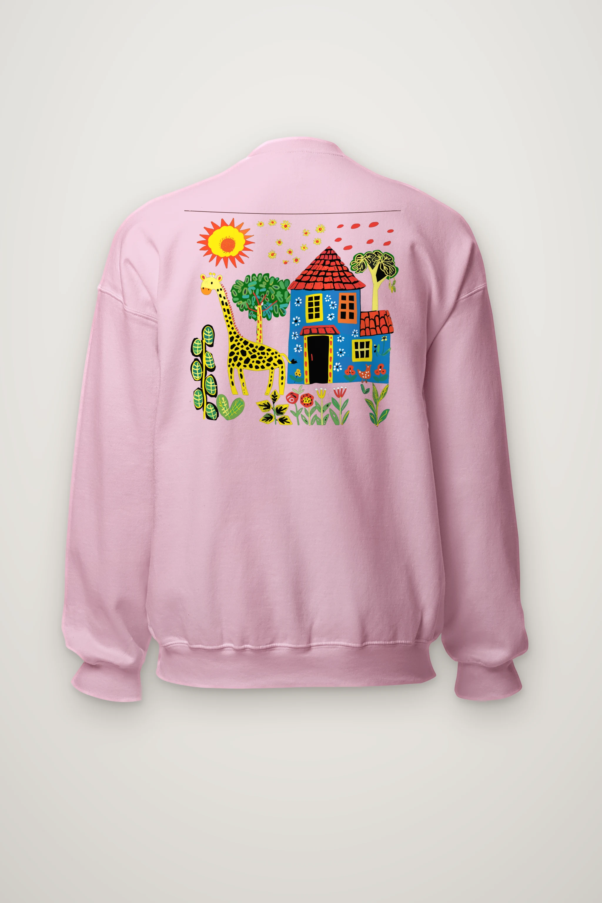 "Giraffe Folk House" Heavy Blend Unisex Crewneck Sweatshirt