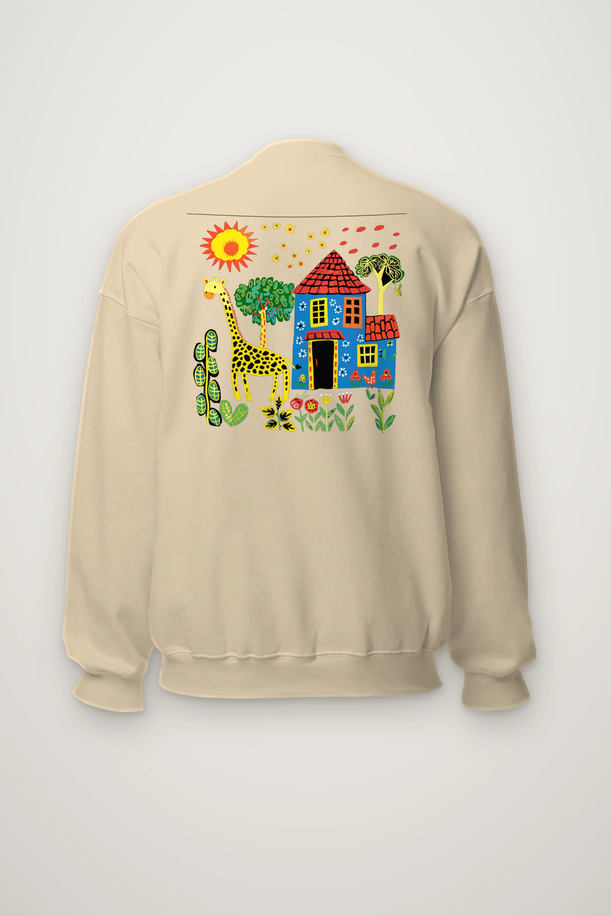 "Giraffe Folk House" Heavy Blend Unisex Crewneck Sweatshirt