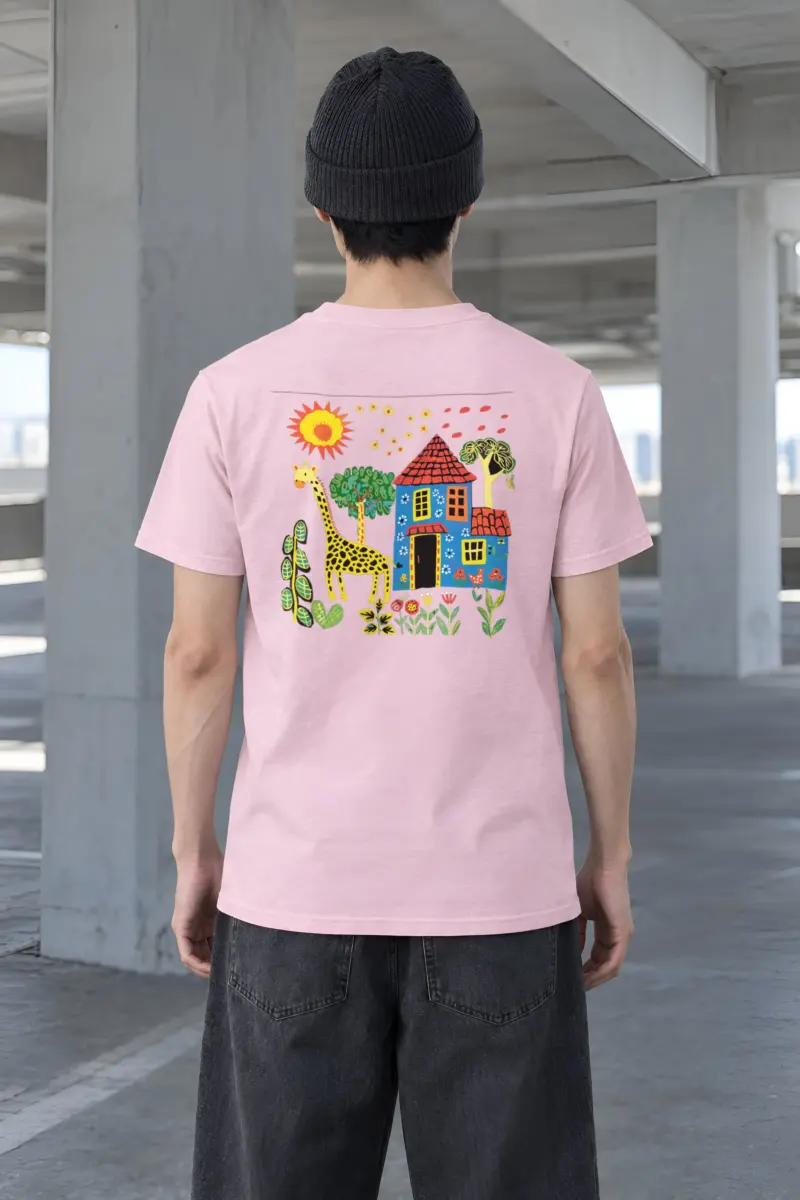 "Giraffe Garden House" Heavyweight Unisex Crewneck T-shirt