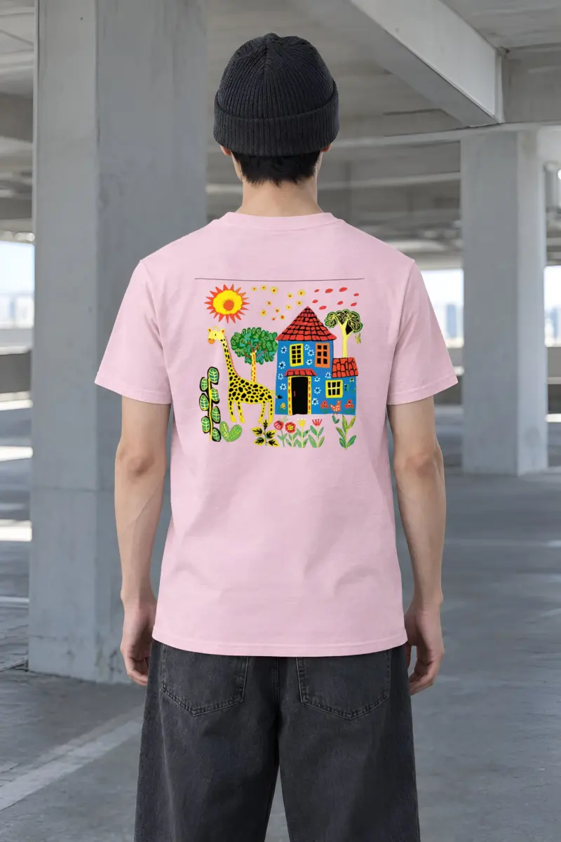 "Giraffe Garden House" Heavyweight Unisex Crewneck T-shirt