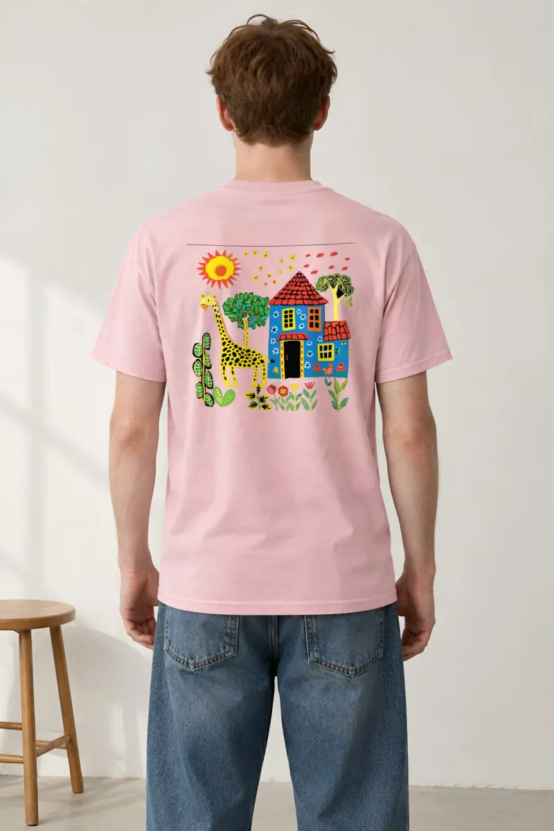 "Giraffe Garden House" Heavyweight Unisex Crewneck T-shirt