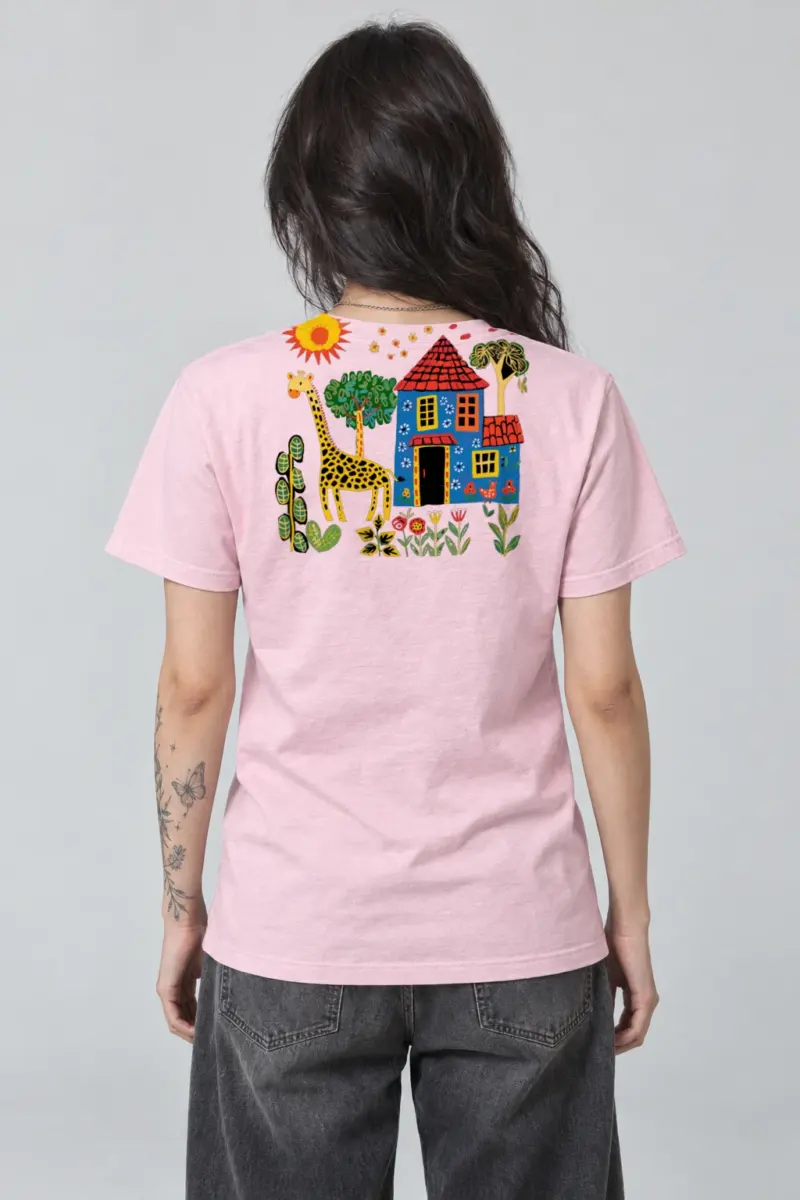 "Giraffe Garden House" Heavyweight Unisex Crewneck T-shirt