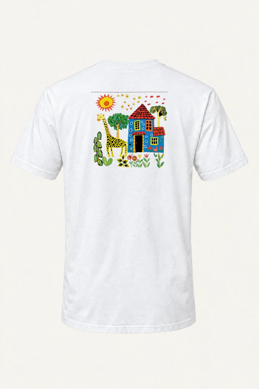 "Giraffe Garden House" Heavyweight Unisex Crewneck T-shirt | Gildan 5000