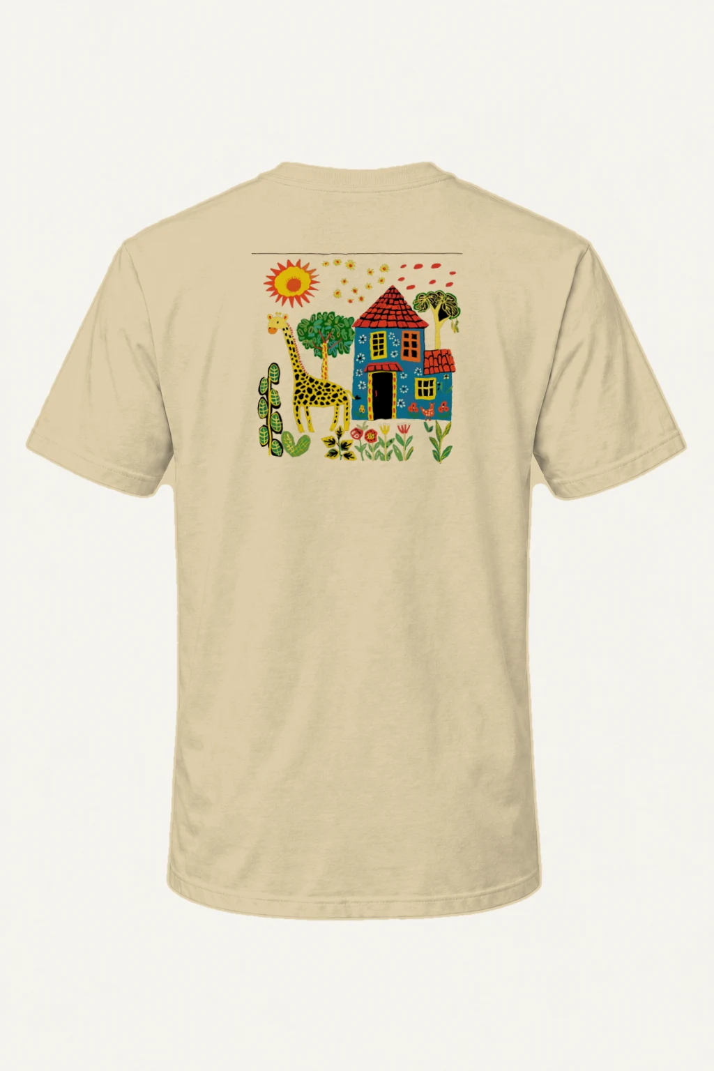 "Giraffe Garden House" Heavyweight Unisex Crewneck T-shirt | Gildan 5000