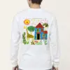 "Giraffe House Folk Art" Unisex Longsleeve T-shirt