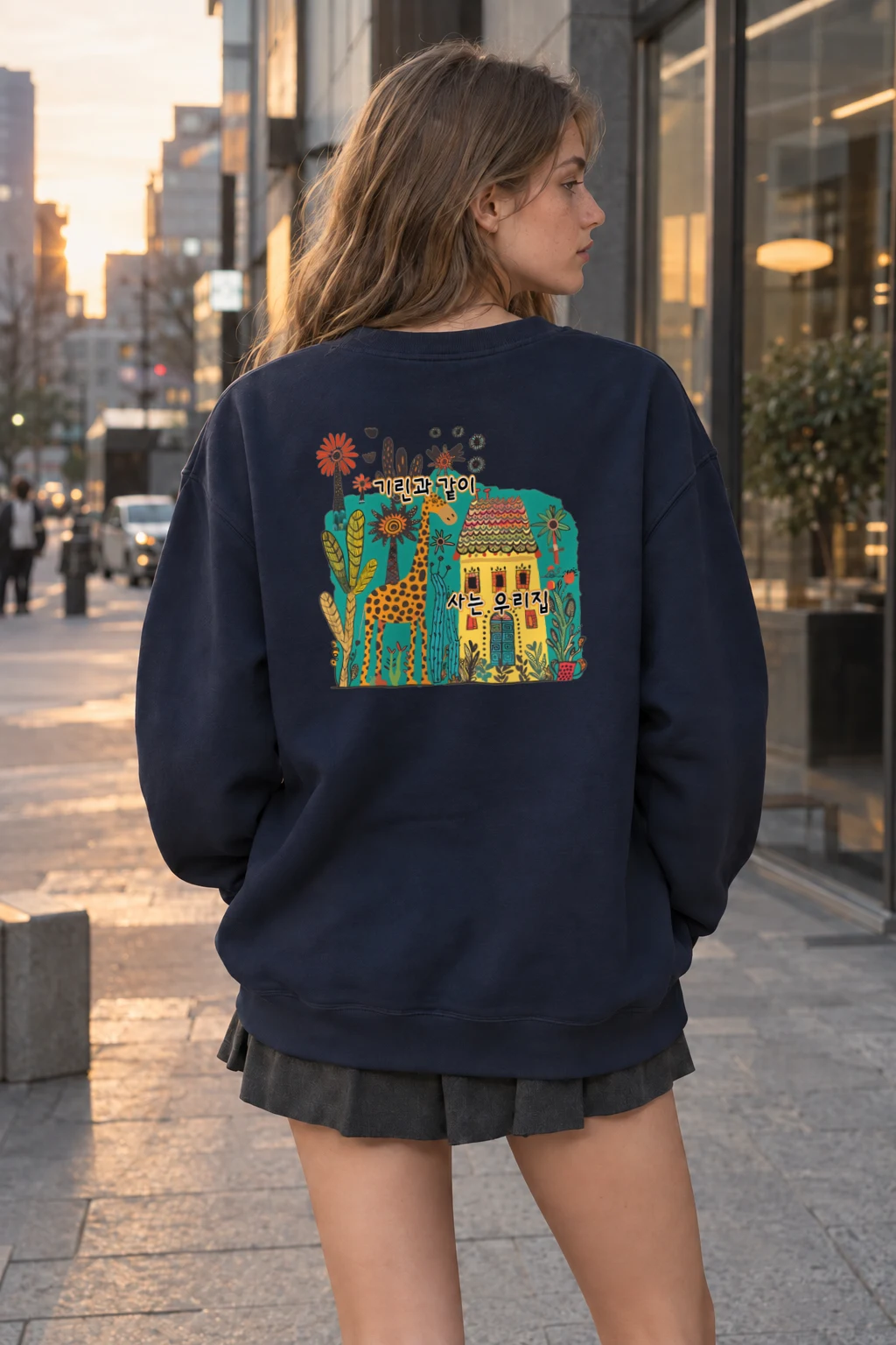 "Giraffe House" Heavy Blend Unisex Crewneck Sweatshirt | Gildan 18000