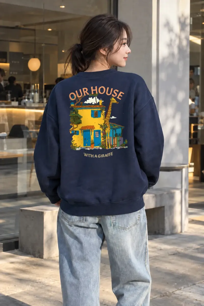 “Giraffe House” Heavy Blend Unisex Crewneck Sweatshirt | Gildan 18000