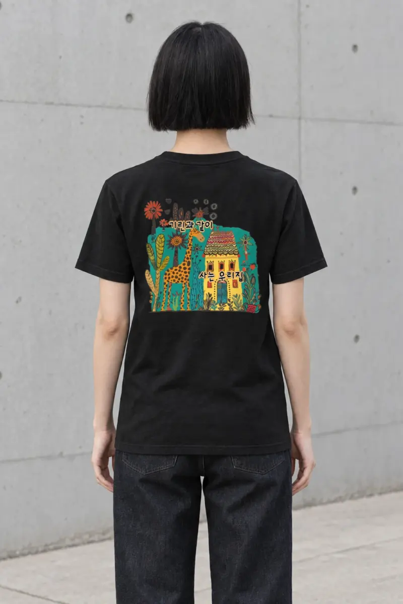 "Giraffe House" Heavyweight Unisex Crewneck T-shirt | Gildan 5000