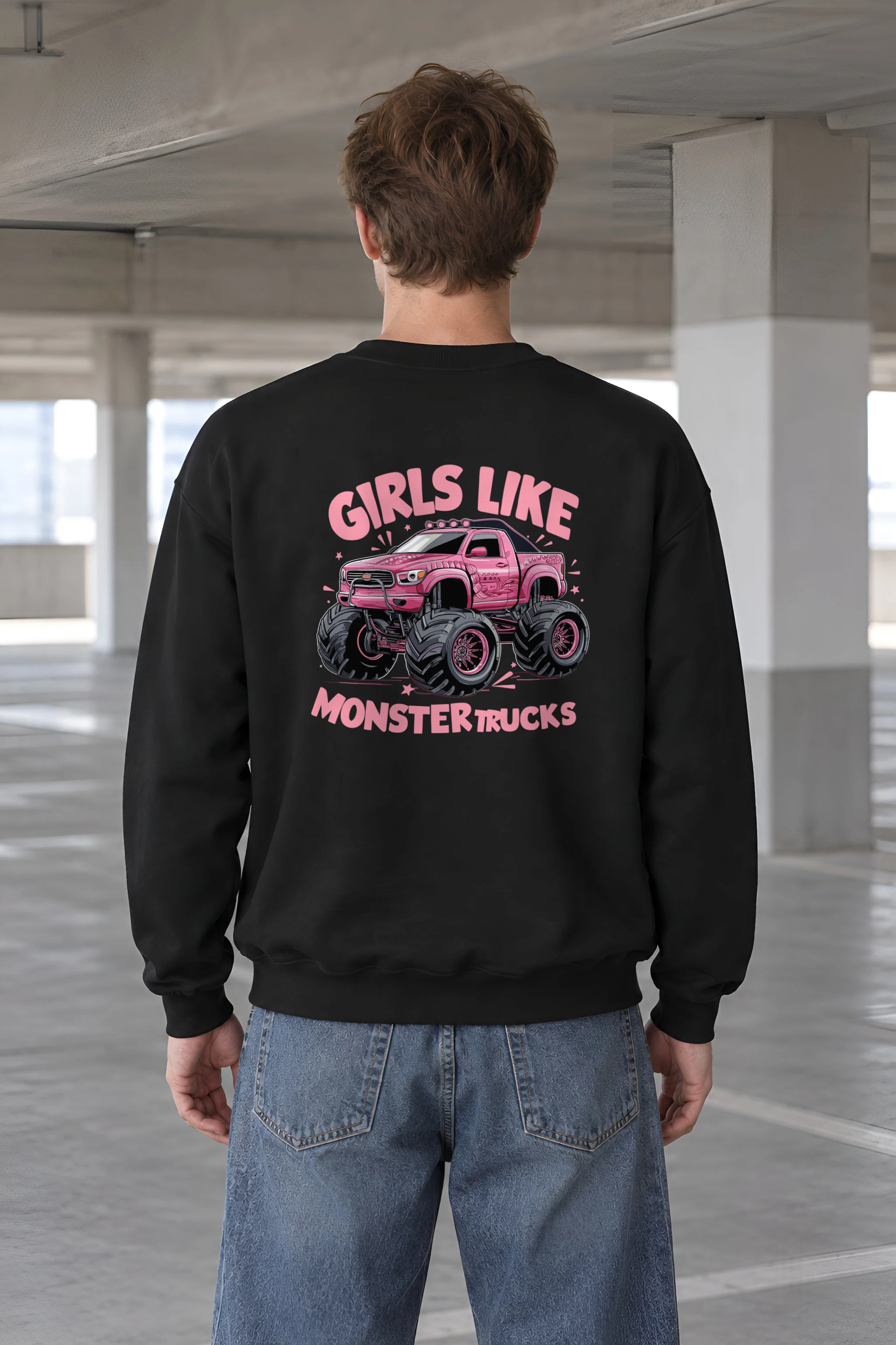 "Girls Like Monster Trucks" 1 Crewneck Sweatshirt
