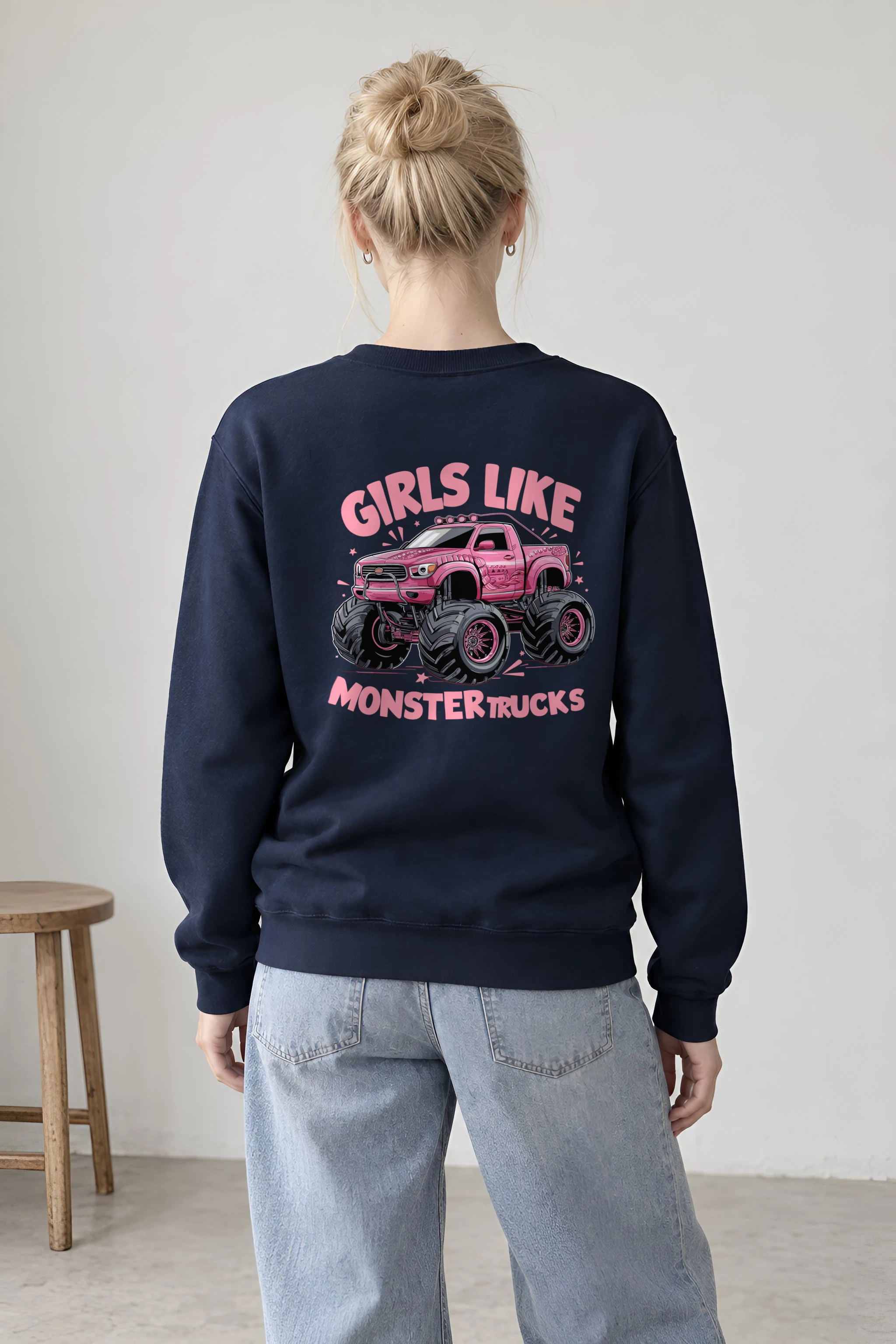 "Girls Like Monster Trucks" 1 Crewneck Sweatshirt