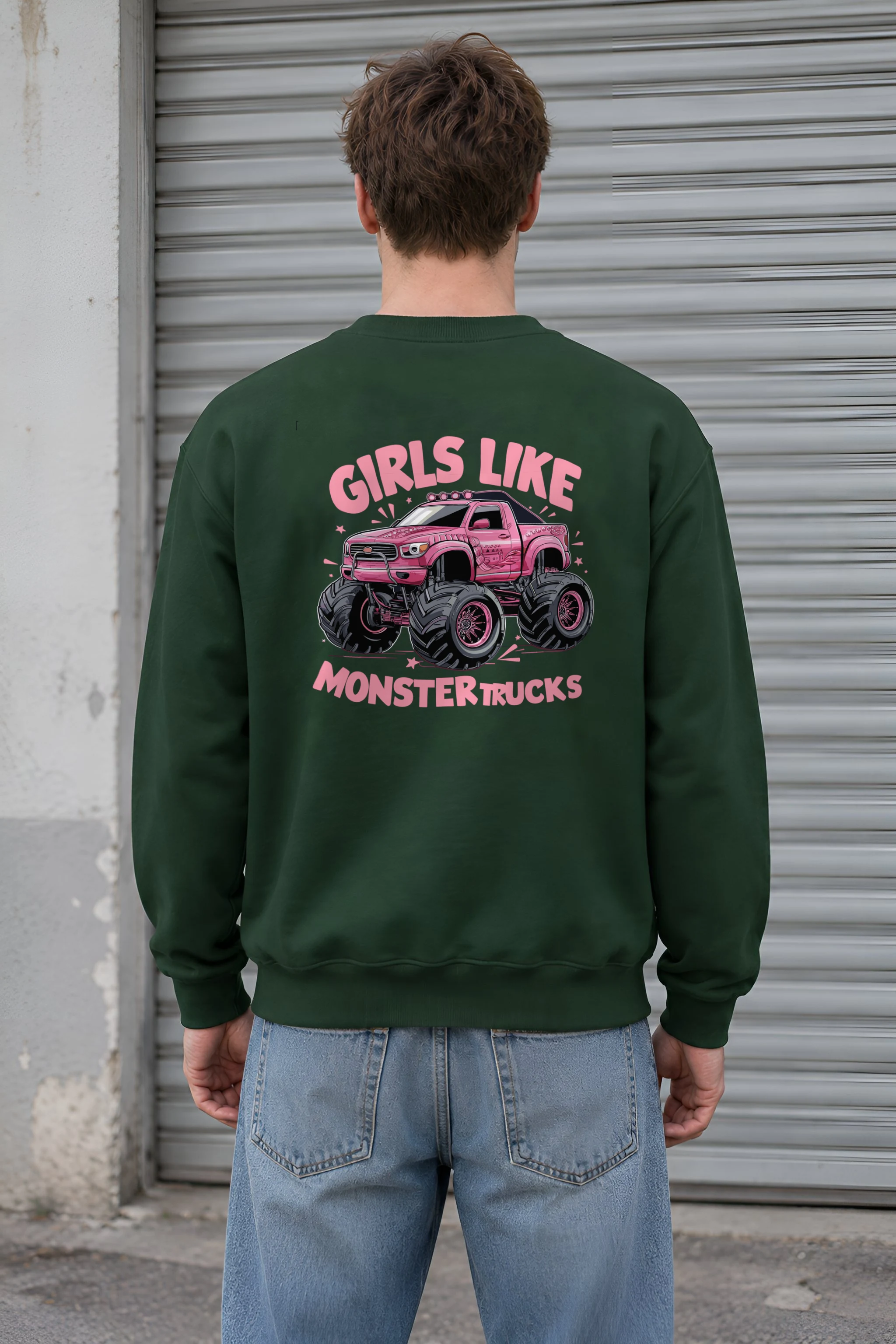 "Girls Like Monster Trucks" 1 Crewneck Sweatshirt