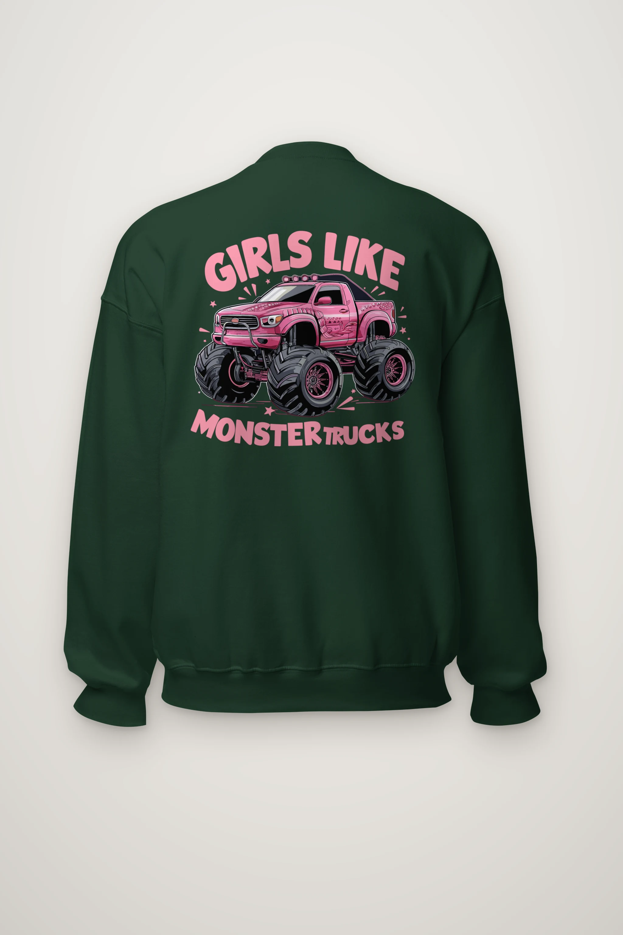 "Girls Like Monster Trucks" Heavy Blend Unisex Crewneck Sweatshirt