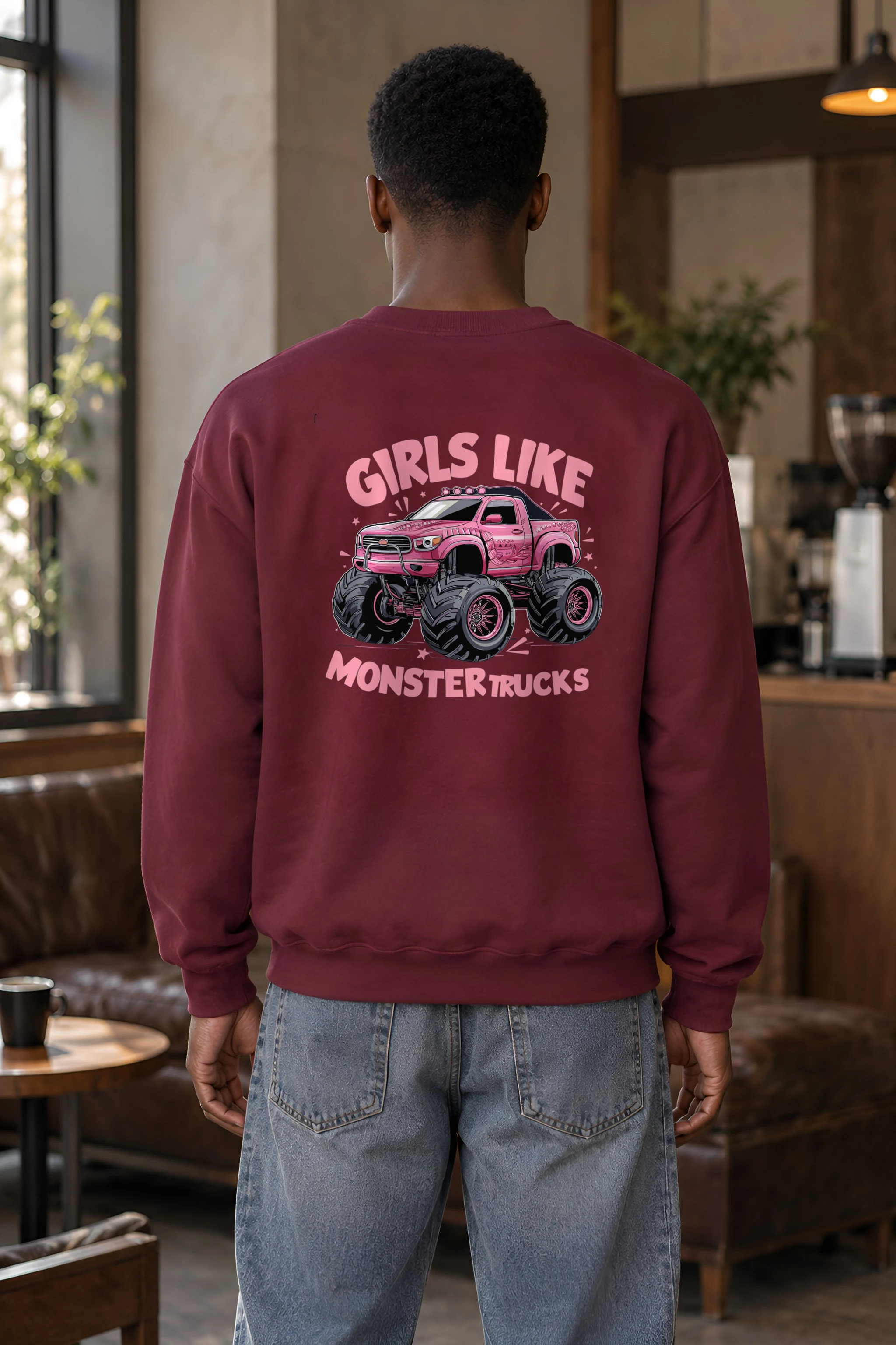 "Girls Like Monster Trucks" 1 Crewneck Sweatshirt