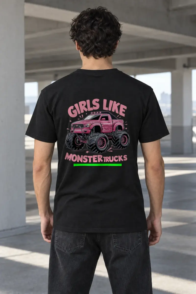 "Girls Like Monster Trucks" Heavyweight Unisex Crewneck T-shirt | Gildan 5000