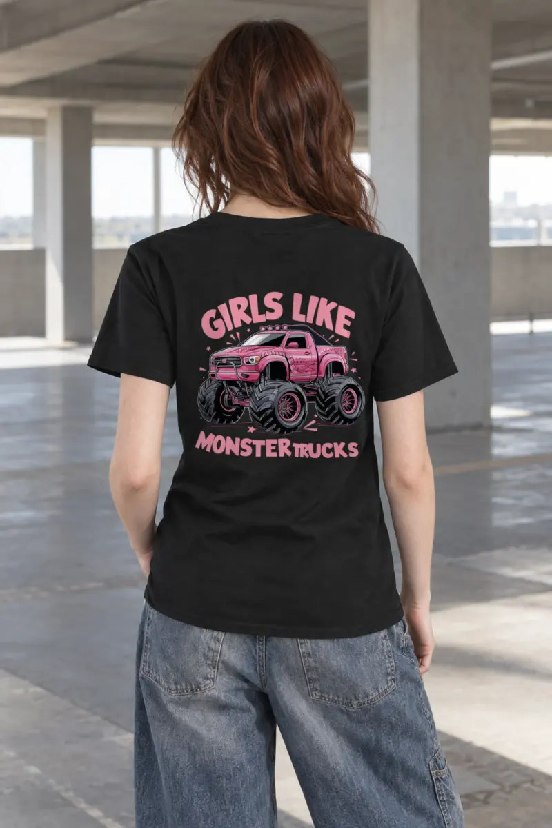 "Girls Like Monster Trucks" Heavyweight Unisex Crewneck T-shirt
