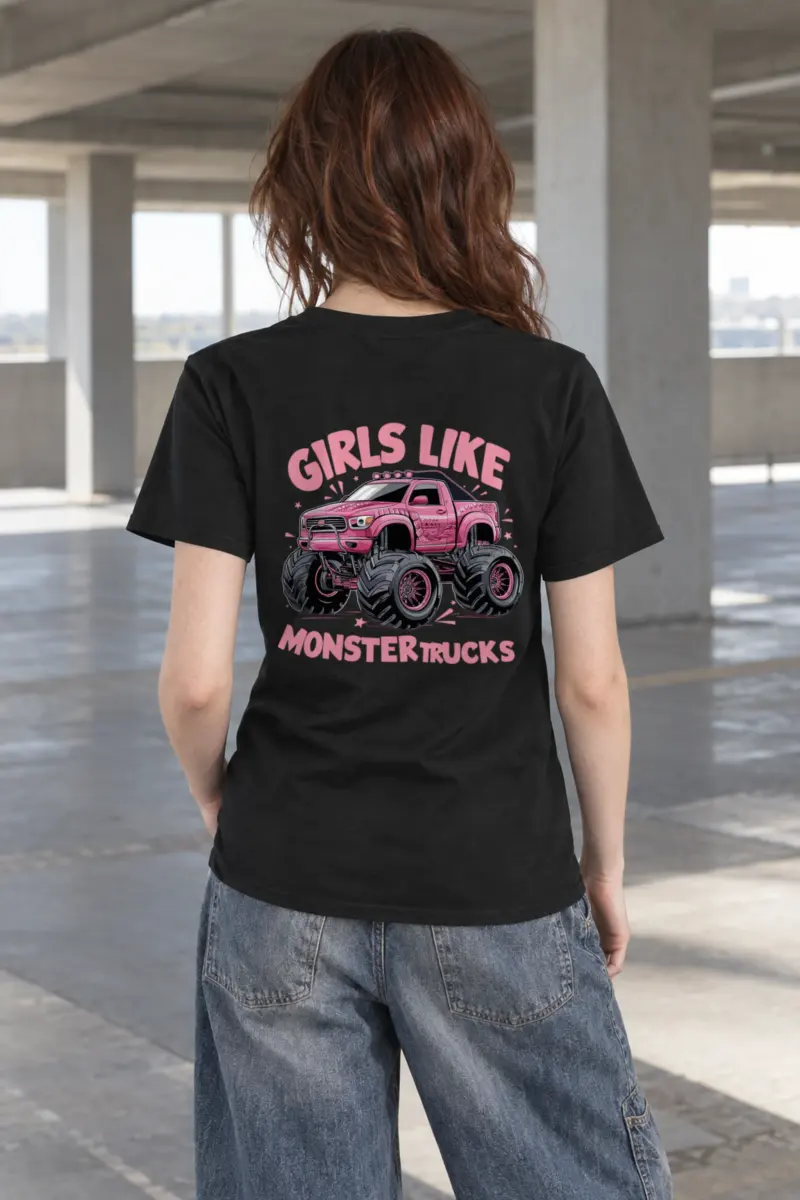 "Girls Like Monster Trucks" Heavyweight Unisex Crewneck T-shirt